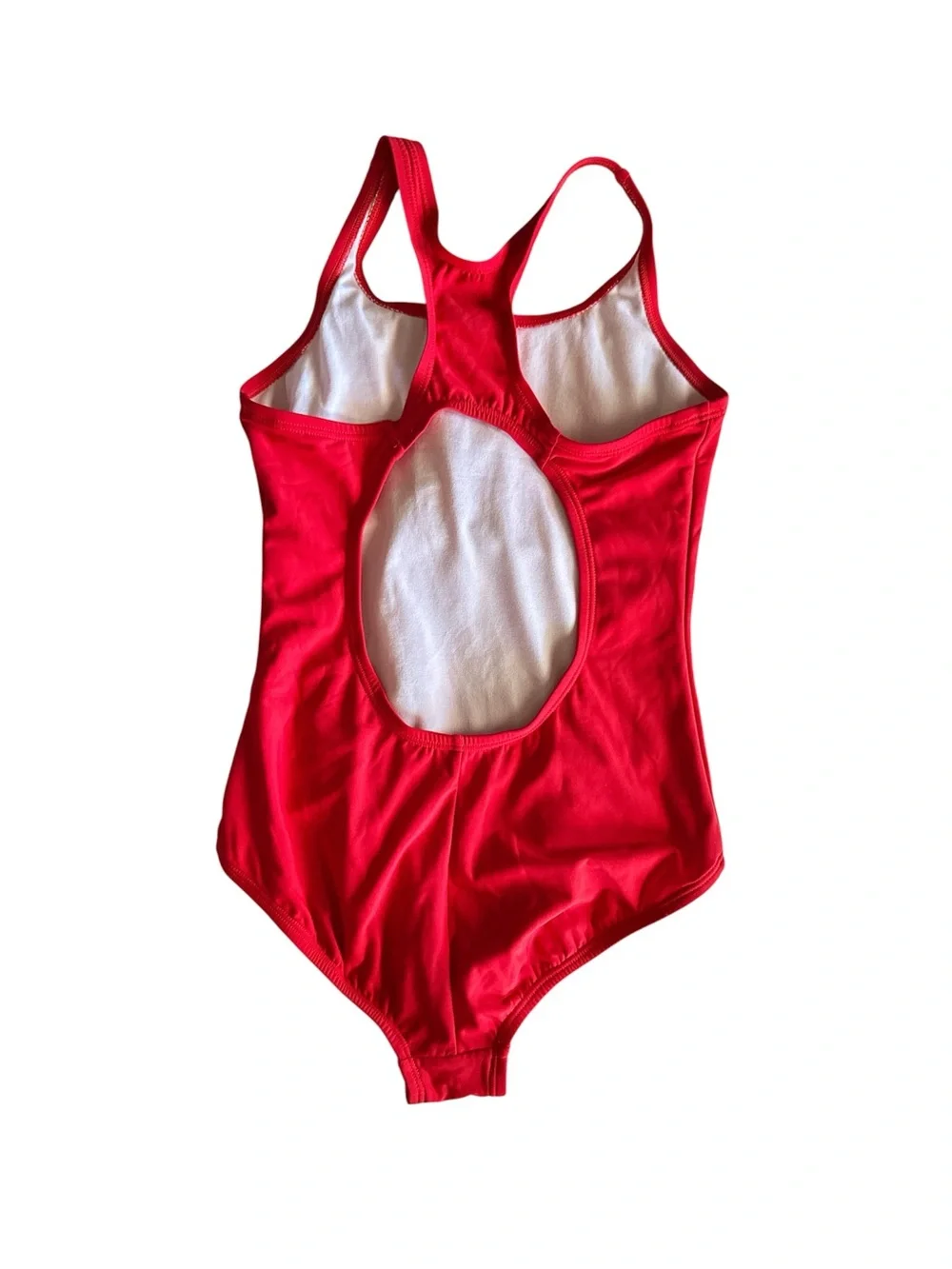 Nike Girls One Piece Racerback Swimsuit Red Size 14 Lined Swimwear Swoosh